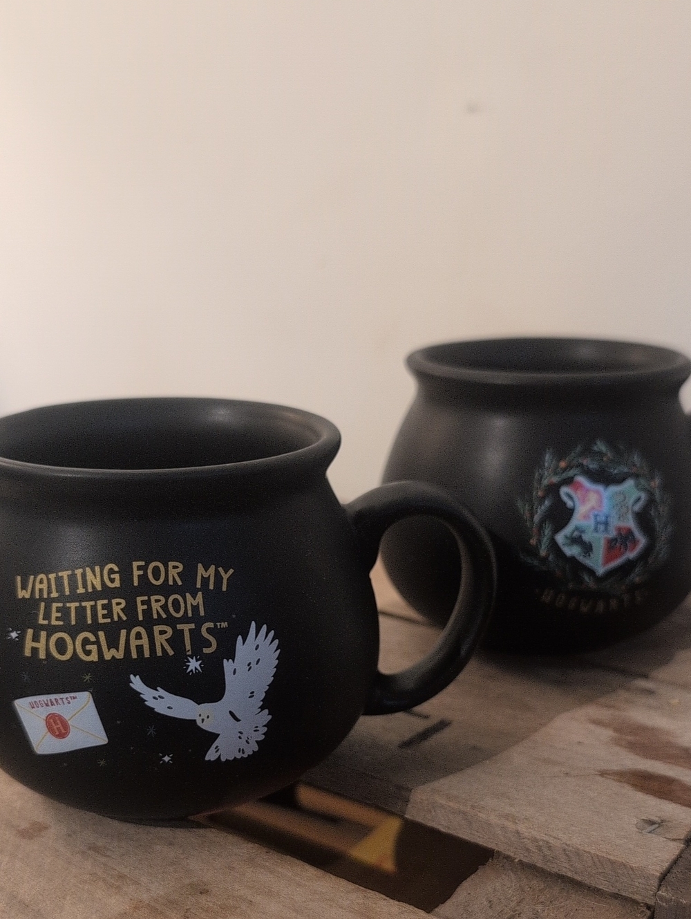 Pair Of Harry Potter Black Ceramic Cauldron Mugs